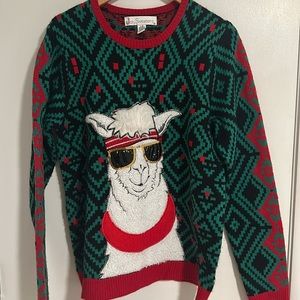 Jolly Sweaters Llama Sunglasses Ugly Christmas Sweater Men’s Large Acrylic
